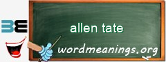 WordMeaning blackboard for allen tate
